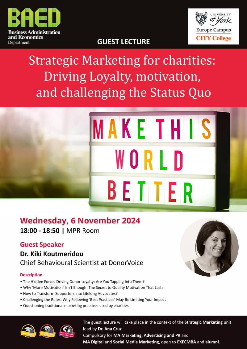 Guest Lecture - Strategic Marketing for charities